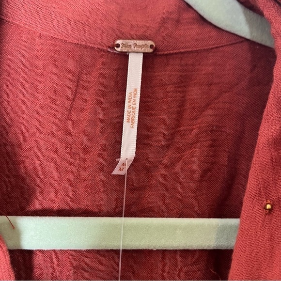 NEW Free People Fully Beaded Button Up Boho Blouse Top MSRP $148 - Picture 3 of 7